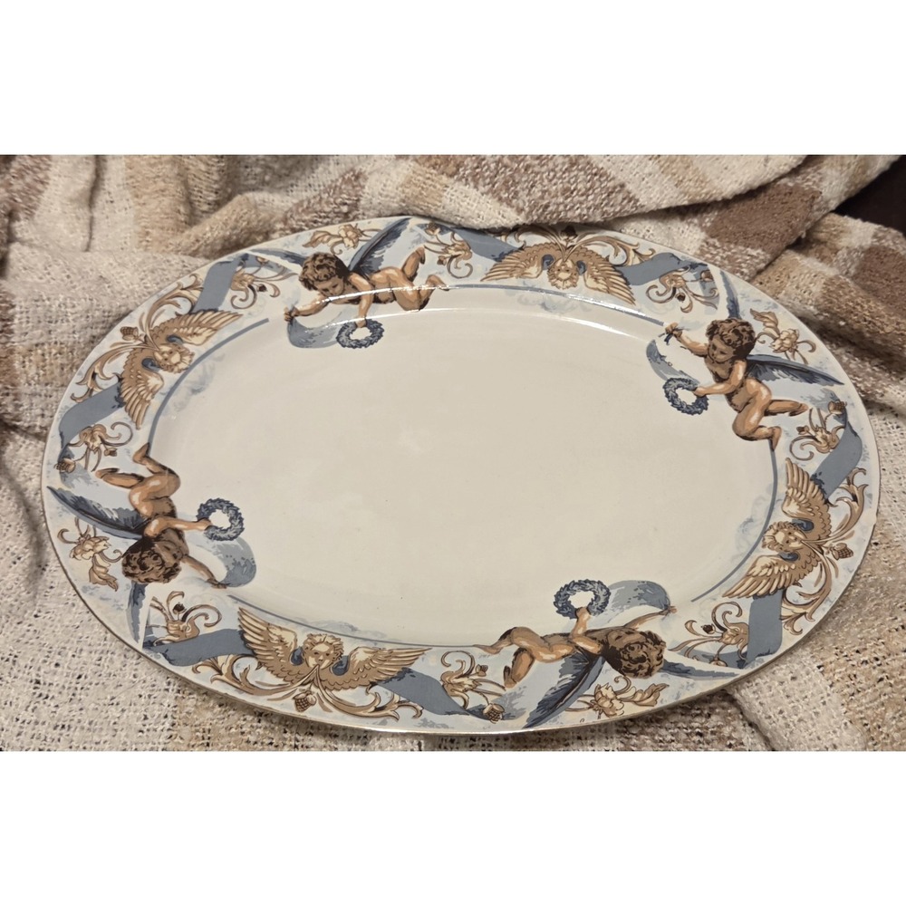Rafaels Angel  Tienshan Fine China Serving Platter Dish‎ 14.5"x 11" EUC No Chips